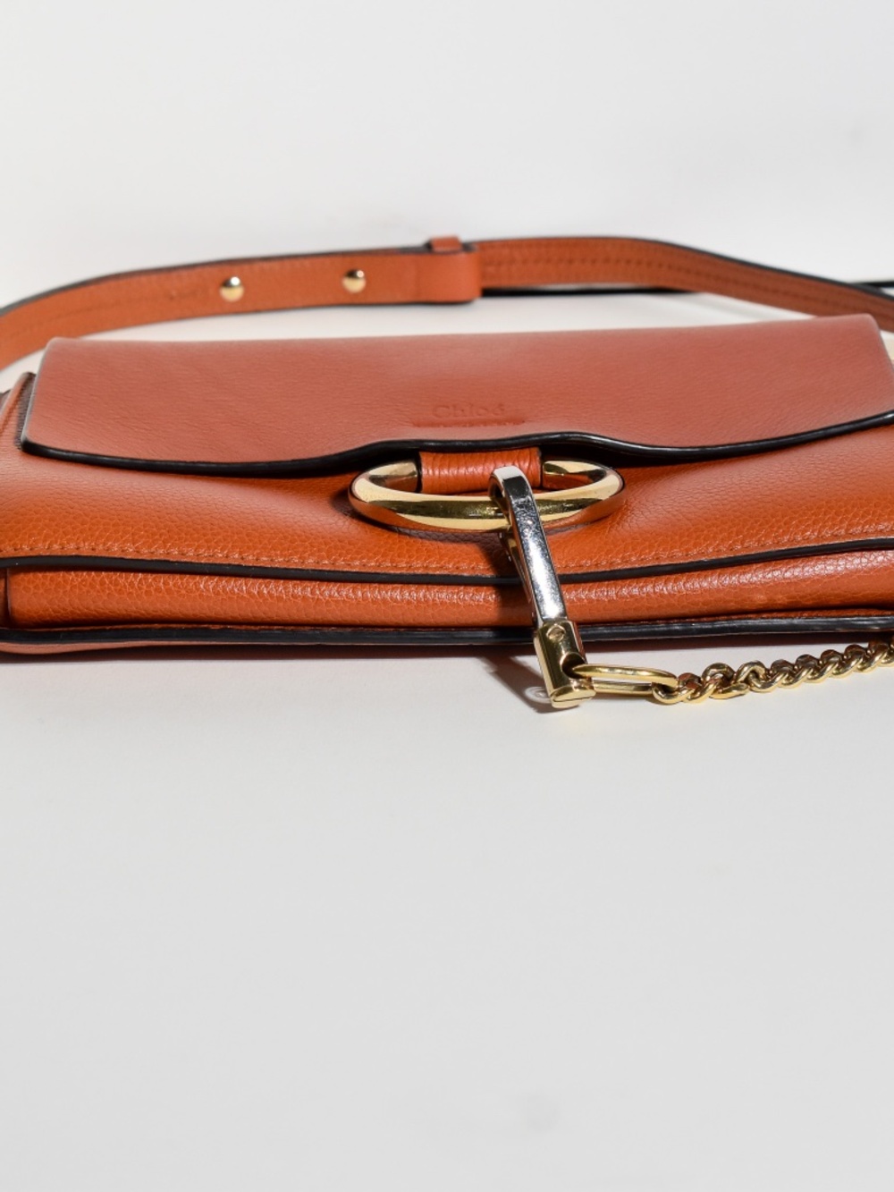 Chloé Small Faye Shoulder Bag Cognac / Brown Calfskin Leather - Picture 12 of 16